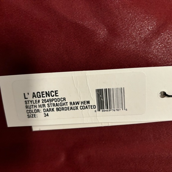 ❤️ HOST PICK ❤️ L’Agence Ruth High Rise Straight Jeans NWT 34 - Picture 6 of 10